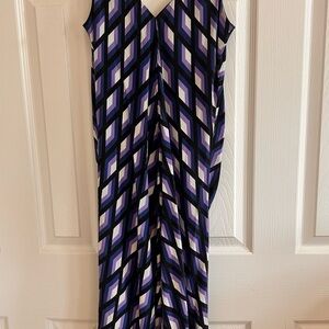 Diane Von Furstenberg Purple Geometric Maxi Dress